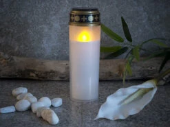 PEARL Grablaternen LED Solar:4er-Set XXL-Solar-LED-Grabkerze Mit Dauerlicht Und Akku, 21 Cm, Weiß -Lunartec Shop zx6218 3