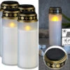 PEARL Grablaternen LED Solar:4er-Set XXL-Solar-LED-Grabkerze Mit Dauerlicht Und Akku, 21 Cm, Weiß -Lunartec Shop zx6223 0