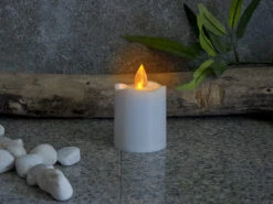 PEARL Grabkerze:2er-Set Flackernde Grablicht-LED-Kerzen Mit Dämmerungssensor, Weiß -Lunartec Shop zx6234 4