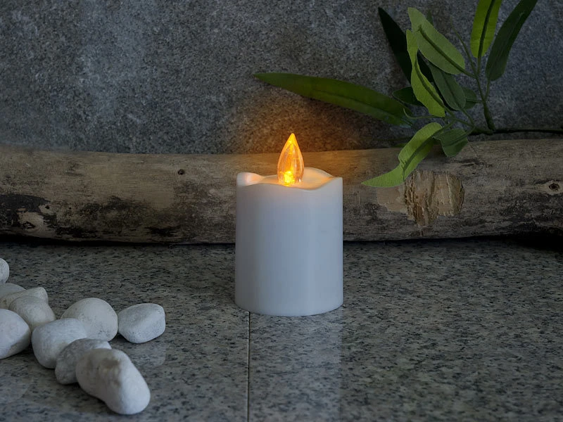 PEARL LED-Kerzen Friedhof:4er-Set Flackernde LED-Grablicht-Kerzen, Leuchtet Tag & Nacht, Weiß 6 PEARL LED-Kerzen Friedhof:4er-Set Flackernde LED-Grablicht-Kerzen, Leuchtet Tag & Nacht, Weiß – Bild 4