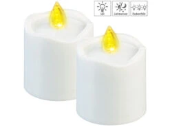 PEARL LED-Kerzen Friedhof:4er-Set Flackernde LED-Grablicht-Kerzen, Leuchtet Tag & Nacht, Weiß 20 PEARL LED-Kerzen Friedhof:4er-Set Flackernde LED-Grablicht-Kerzen, Leuchtet Tag & Nacht, Weiß -Lunartec Shop zx6235 6 1