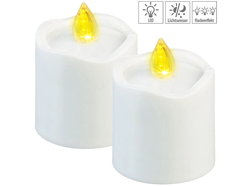 PEARL LED-Kerzen Friedhof:4er-Set Flackernde LED-Grablicht-Kerzen, Leuchtet Tag & Nacht, Weiß 9 PEARL LED-Kerzen Friedhof:4er-Set Flackernde LED-Grablicht-Kerzen, Leuchtet Tag & Nacht, Weiß – Bild 7