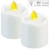 PEARL LED Grabkerze:2er-Set Flackernde LED-Grablicht-Kerzen, Leuchtet Tag & Nacht, Weiß