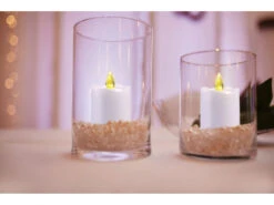 PEARL LED Grabkerze:2er-Set Flackernde LED-Grablicht-Kerzen, Leuchtet Tag & Nacht, Weiß -Lunartec Shop zx6235 8