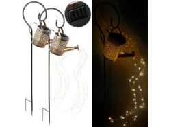 Alternative view of Lunartec Deko-Metallgießkannen:2er Set Solar-Deko-Gießkanne Mit LED Beleuchtung Und Dämmerungssensor