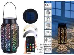 Lunartec Solar Laterne Vintage:4er Set Smarte Solar-Laterne, RGB-CCT-LEDs, Gateway, Versandrückläufer 18 Lunartec Solar Laterne Vintage:4er Set Smarte Solar-Laterne, RGB-CCT-LEDs, Gateway, Versandrückläufer -Lunartec Shop zx7153 15