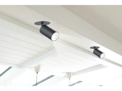 Luminea Deckenstrahler:Schwenkbarer Alu-Wand- & Deckenspot, GU10-Fassung, 1-flammig, Schwarz -Lunartec Shop zx7218 8