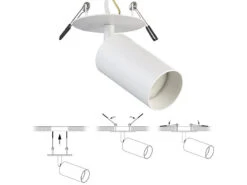 Luminea Deckenlampe Wohnzimmer:2er-Set Schwenkbarer Wand- Und Deckenspots Mit GU10-Fassung, Weiß, -Lunartec Shop zx7219 6