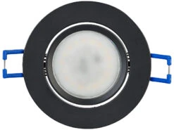 Luminea Einbau Lampenfassung:12er-Set Einbaustrahler-Rahmen, Einstellbarer Abstrahlwinkel, Schwarz -Lunartec Shop zx7224 0