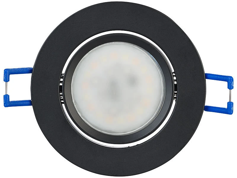Luminea Einbaufassung:3er-Set Alu-Einbaustrahler-Rahmen, Schwarz, Inkl. ZigBee-LED-Spots 16 Luminea Einbaufassung:3er-Set Alu-Einbaustrahler-Rahmen, Schwarz, Inkl. ZigBee-LED-Spots – Bild 14