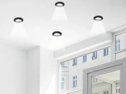 Luminea Einbauspot-Fassungen:6er-Set Einbaustrahler-Rahmen, Einstellbarer Abstrahlwinkel, Schwarz 17 Luminea Einbauspot-Fassungen:6er-Set Einbaustrahler-Rahmen, Einstellbarer Abstrahlwinkel, Schwarz -Lunartec Shop zx7224 8 1