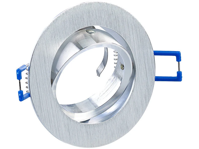 Luminea Einbauleuchten-Fassungen:12er-Set Einbaustrahler-Rahmen, Einstellbarer Abstrahlwinkel, Alu 7 Luminea Einbauleuchten-Fassungen:12er-Set Einbaustrahler-Rahmen, Einstellbarer Abstrahlwinkel, Alu – Bild 5