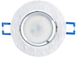 Luminea Einbaulampen-Fassungen:6er-Set Einbaustrahler-Rahmen, Einstellbarer Abstrahlwinkel, Alu -Lunartec Shop zx7225 4 2