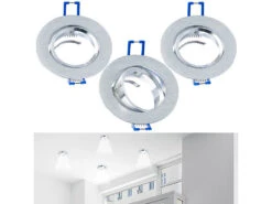 Luminea Einbauleuchten-Fassungen:12er-Set Einbaustrahler-Rahmen, Einstellbarer Abstrahlwinkel, Alu 19 Luminea Einbauleuchten-Fassungen:12er-Set Einbaustrahler-Rahmen, Einstellbarer Abstrahlwinkel, Alu -Lunartec Shop zx7225 6 4