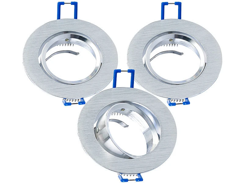 Luminea Einbauleuchten-Fassungen:12er-Set Einbaustrahler-Rahmen, Einstellbarer Abstrahlwinkel, Alu 10 Luminea Einbauleuchten-Fassungen:12er-Set Einbaustrahler-Rahmen, Einstellbarer Abstrahlwinkel, Alu – Bild 8