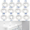 Luminea Fassungen Einbaustrahler:12er-Set Einbaustrahler-Rahmen, Einstellbarer Abstrahlwinkel, Weiß -Lunartec Shop zx7274 6