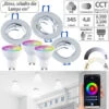 Luminea GU10 Spotleuchten:3er-Set Alu-Einbaustrahler-Rahmen Mit ZigBee-LED-Spots, 345 Lm, 4,8 W