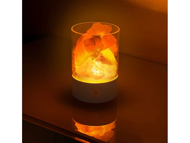 Lunartec USB Lampe:2er-Set RGB-LED-Tischleuchten: 7 Farben, Natürliche Salzkristalle, 3 W 8 Lunartec USB Lampe:2er-Set RGB-LED-Tischleuchten: 7 Farben, Natürliche Salzkristalle, 3 W – Bild 6