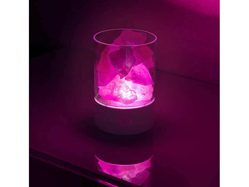 Lunartec USB Lampe:2er-Set RGB-LED-Tischleuchten: 7 Farben, Natürliche Salzkristalle, 3 W 9 Lunartec USB Lampe:2er-Set RGB-LED-Tischleuchten: 7 Farben, Natürliche Salzkristalle, 3 W – Bild 7