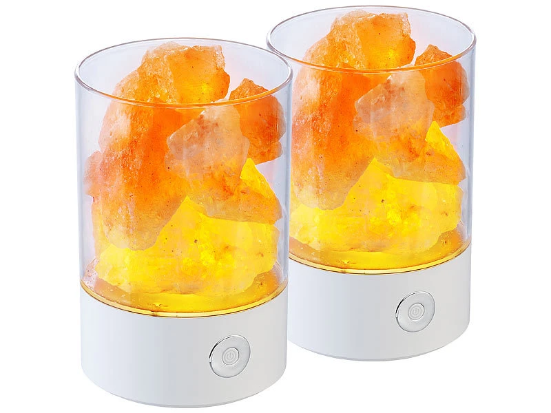Lunartec USB Lampe:2er-Set RGB-LED-Tischleuchten: 7 Farben, Natürliche Salzkristalle, 3 W 5 Lunartec USB Lampe:2er-Set RGB-LED-Tischleuchten: 7 Farben, Natürliche Salzkristalle, 3 W – Bild 3