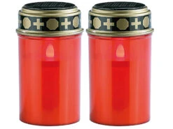 PEARL Grabkerzen:2er-Set Solar-LED-Grablichter Mit Dauerlicht, Rot 10 PEARL Grabkerzen:2er-Set Solar-LED-Grablichter Mit Dauerlicht, Rot -Lunartec Shop zx9023 4