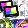 Luminea LED Strahler Bunt:2er-Set Wetterfeste Outdoor-Fluter, RGB-CCT-LEDs, 15 W, 1.250 Lm, IP65 2 Luminea LED Strahler Bunt:2er-Set Wetterfeste Outdoor-Fluter, RGB-CCT-LEDs, 15 W, 1.250 Lm, IP65 -Lunartec Shop zx9044 12