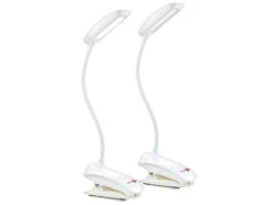 Lunartec Klemmleuchte:2er-Set Schwanenhals-Klemm-Lampen, 3-Watt-COB-LED Und Akku, USB -Lunartec Shop zx9067 9